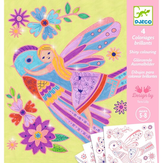 Djeco Djeco | Glittering Colouring Book Small Wings