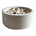 Moje Moje | Piscine à balles en coton - Gris clair 90 x 30 cm + balles