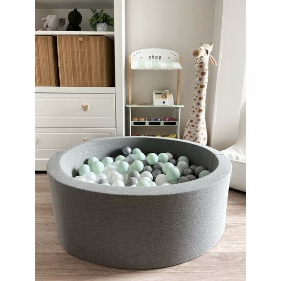 Moje Moje | Ballenbad Cotton - Grey 90x30 cm + Ballen