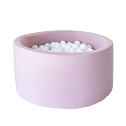 Moje | Piscine à balles en coton - Rose 90 x 40 cm + balles