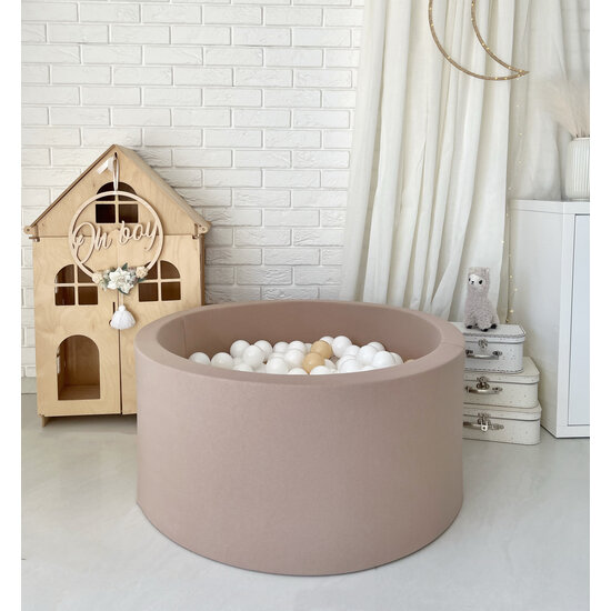 Moje Moje | Piscine à balles en coton - Beige 90x40 cm + Bälle