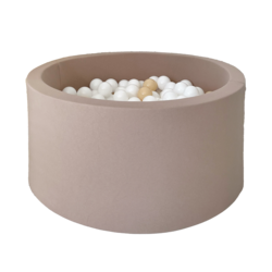 Moje | Bällebad aus Baumwolle - Beige 90x40 cm + Bälle