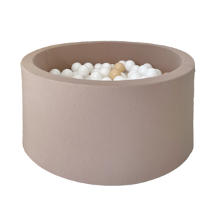 Moje | Piscine à balles en coton - Beige 90x40 cm + Balles