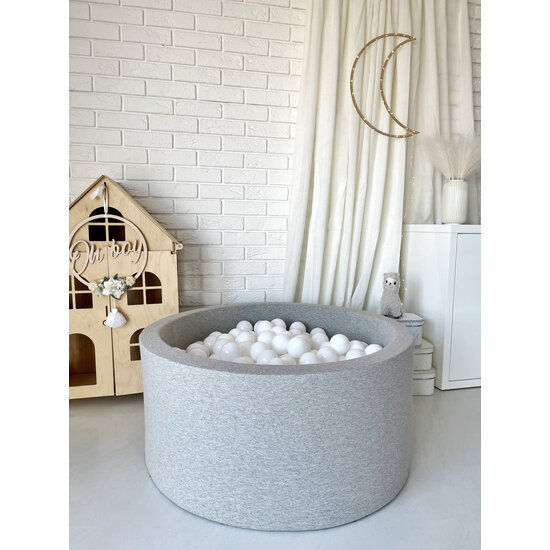 Moje Moje | Ballenbad Cotton - Light Grey 90x40 cm  + Ballen
