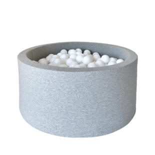 Moje | Piscine à balles en coton - Gris clair 90x40 cm  + Balles