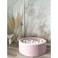 Moje Moje | Piscine à balles en velours doux - Rose clair 90x30 cm + Balles