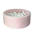 Moje Moje | Piscine à balles en velours doux - Rose clair 90x30 cm + Balles