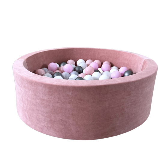 Moje Moje | Ballenbad  Soft Velvet - Raspberry Pink 90x30 cm + Ballen