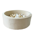 Moje Moje | Piscine à balles en velours doux - Écru 90x30 cm + Balles