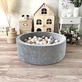 Moje Moje | Ballenbad  Soft Velvet - Grey 90x30 cm + Ballen