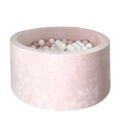 Moje Moje | Piscine à balles en velours doux - Rose clair 90x40 cm + Balles