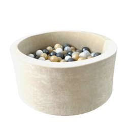 Moje | Bällebad  Soft Velvet - Ecru 90x40 cm + Ballen