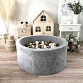 Moje Moje | Bällebad Soft Velvet - Grau 90x40 cm + Bälle