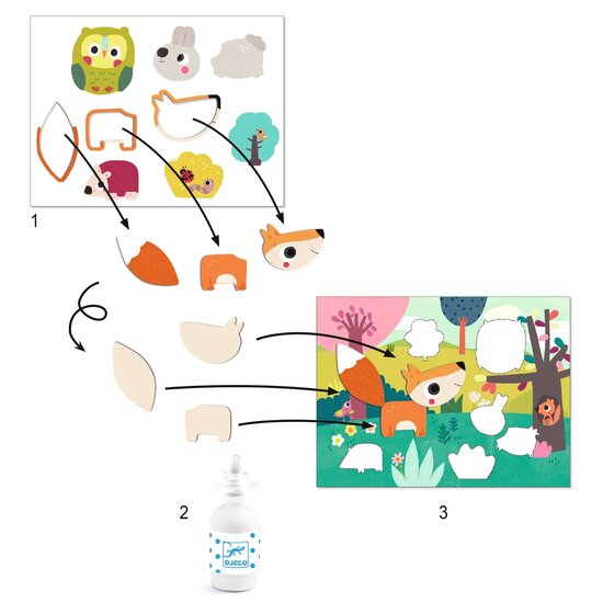 Djeco Djeco knutselpakket collages dieren +18M