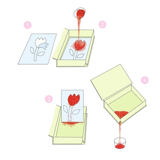 Djeco Schönes Kreative-Set Bunter Sand - Fabelhäftige  Paradiesvögel - Djeco