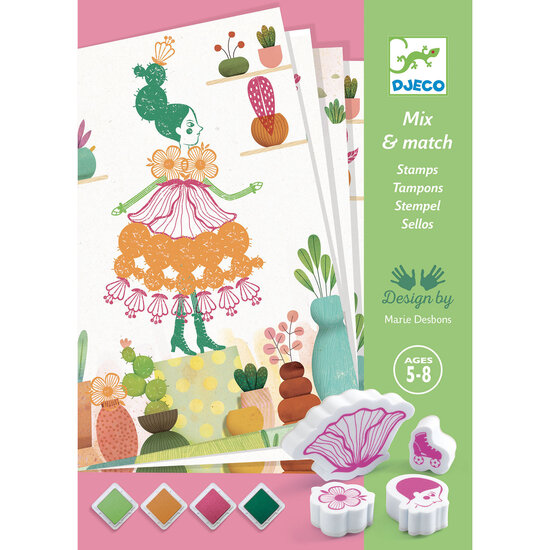 Djeco Djeco Mix & Match stamps flower girls +5yrs