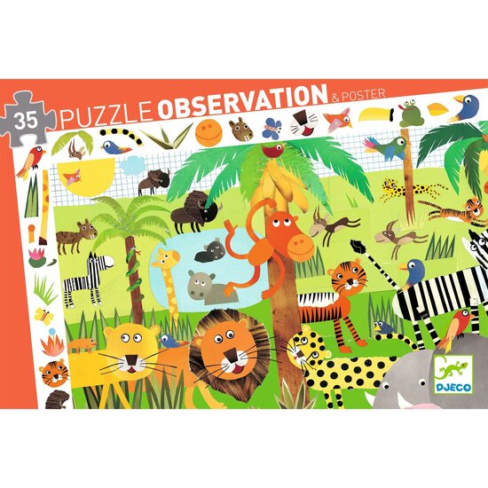 Djeco Djeco puzzle d'observation Jungle +3a 35pcs