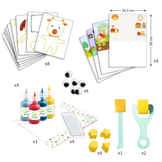 Djeco Djeco peinture à l'éponge Les aventures de doudou