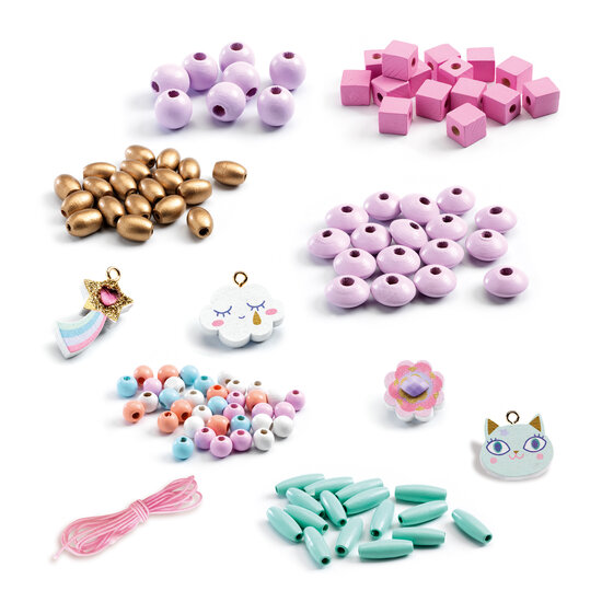 Djeco Djeco wooden beads - Rainbow