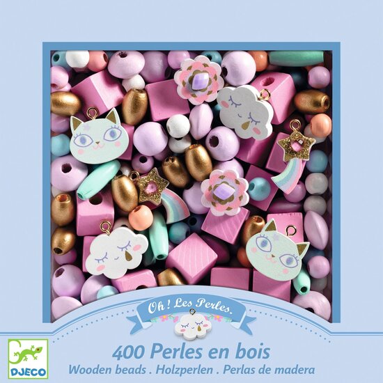 Djeco Djeco wooden beads - Rainbow