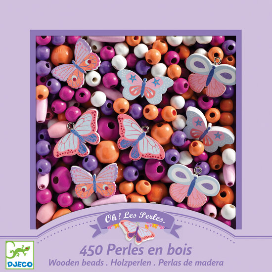 Djeco Djeco wooden beads - Butterflies