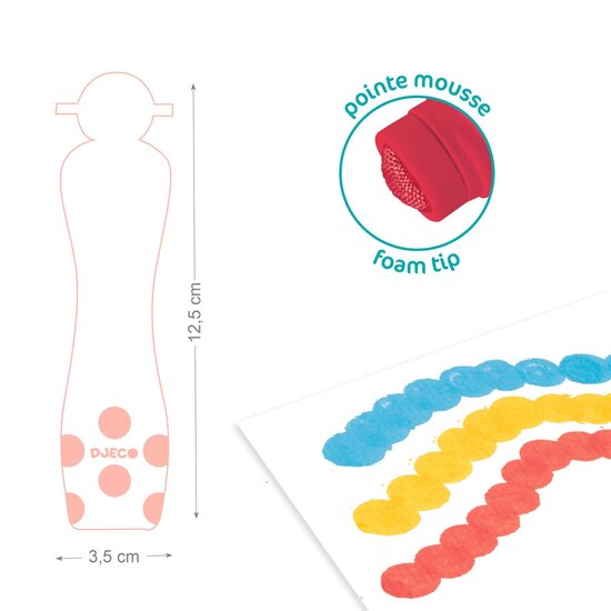 Djeco Stifte mit Schaumstoffspitze 6 Stück - Djeco