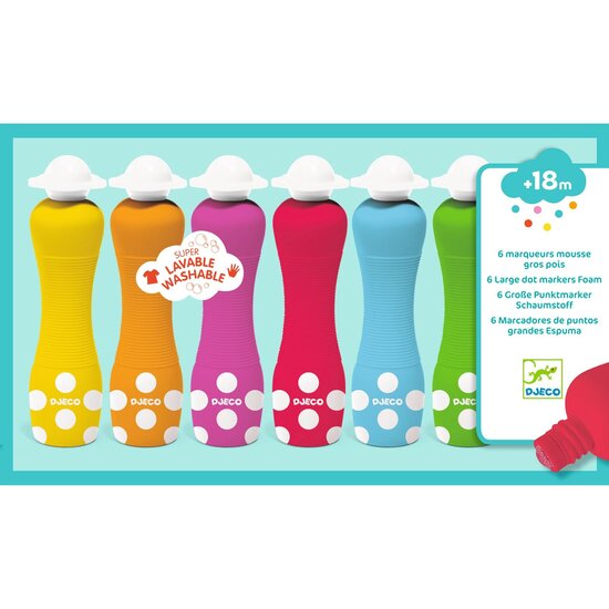 Djeco Foam markers 6 pieces - Djeco