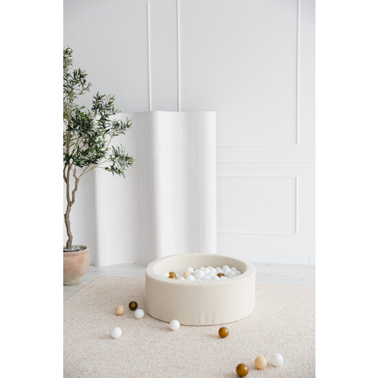 Moje Moje | Bällebad Bouclé - Creme 90x30 cm + Bälle