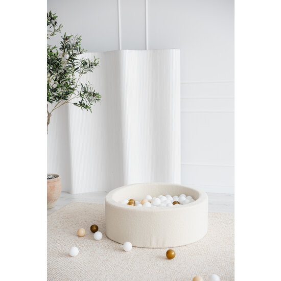 Moje Moje | Ballenbad Bouclé - Créme 90x30 cm + Ballen