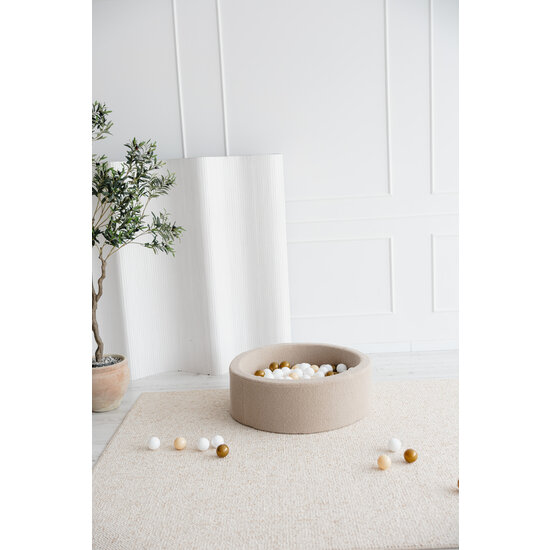 Moje Moje | Bällebad Bouclé - Beige 90x30 cm + Bälle