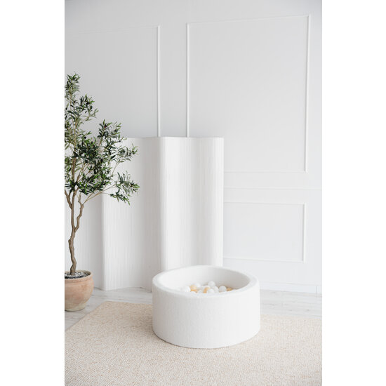 Moje Moje | Bällebad Bouclé - Weiß 90x40 cm + Bälle