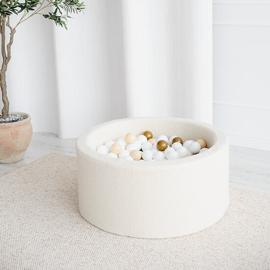Moje Moje | Ball Pool Bouclé - Créme 90x40 cm + Balls
