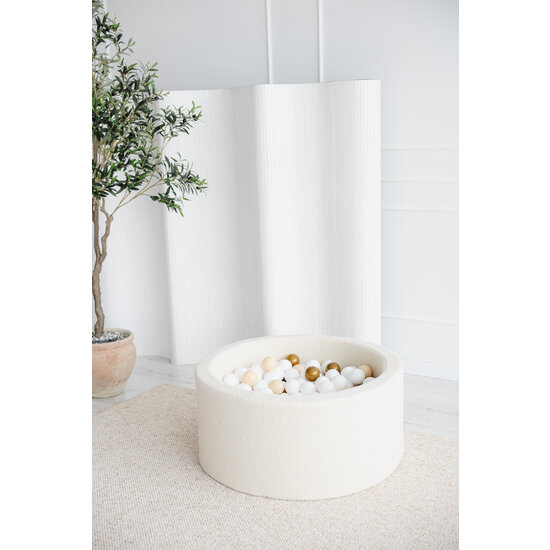 Moje Moje | Ballenbad Bouclé - Créme 90x40 cm + Ballen