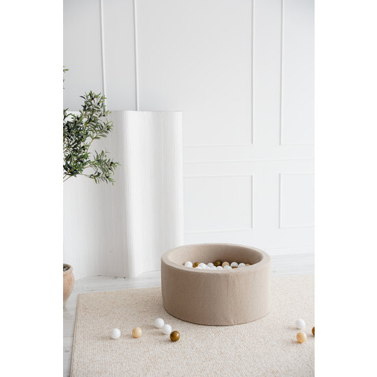 Moje Moje | Bällebad  Bouclé - Beige 90x40 cm + Bälle