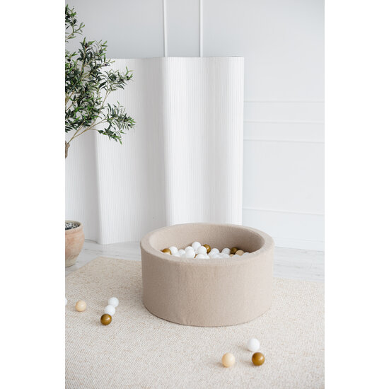 Moje Moje | Bällebad  Bouclé - Beige 90x40 cm + Bälle