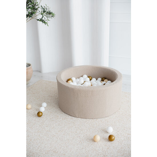 Moje Moje | Ballenbad Bouclé - Beige 90x40 cm + Ballen