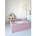 Moje Moje | Bällebad Quadratisch Baumwolle - Rosa 106x106x40 cm + Bälle