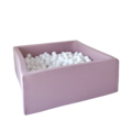 Moje Moje | Bällebad Quadratisch Baumwolle - Rosa 106x106x40 cm + Bälle