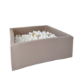 Moje Moje | Ball Pools Square Cotton - Beige 106x106x40 cm + Balls
