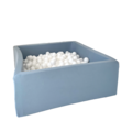 Moje Moje | Piscine à balles carrée en coton - Bleu 106x106x40 cm + Balles