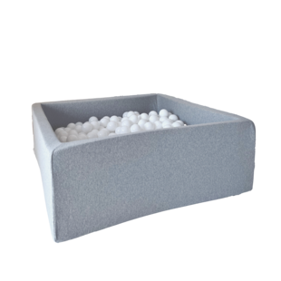 Moje | Ball Pools Square Cotton - Light Grey 106x106x40 cm + Ballen