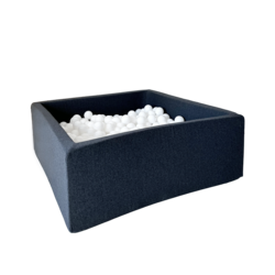 Moje | Ball Pools Square Cotton - Graphite 106x106x40 cm + Balls