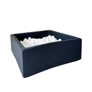 Moje | Ball Pools Square Cotton - Graphite 106x106x40 cm + Balls