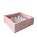 Moje Moje | Ball Pools Square Soft Velvet - Light Pink 106x106x40 cm + Balls