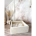 Moje Moje | Vierkant Ballenbad Soft Velvet - Ecru 106x106x40 cm + Ballen