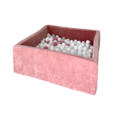 Moje Moje | Ball Pools Square Soft Velvet - Raspberry Pink 106x106x40 cm + Balls
