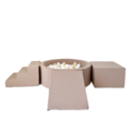 Moje Moje | Baumwolle 3 Elemente + Bällebad - Beige 90 x 30 cm + 200 Bälle