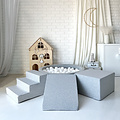 Moje Moje |  3 Elementen + Ballenbad - Cotton Light Grey 90x30 cm + 200 Ballen