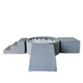 Moje Moje | Coton 3 éléments + piscine à balles - Gris clair 90 x 30 cm + 200 balles