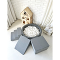 Moje Moje | Cotton 3 Elements + Ball Pool - Grey 90x30 cm + 200 Balls
